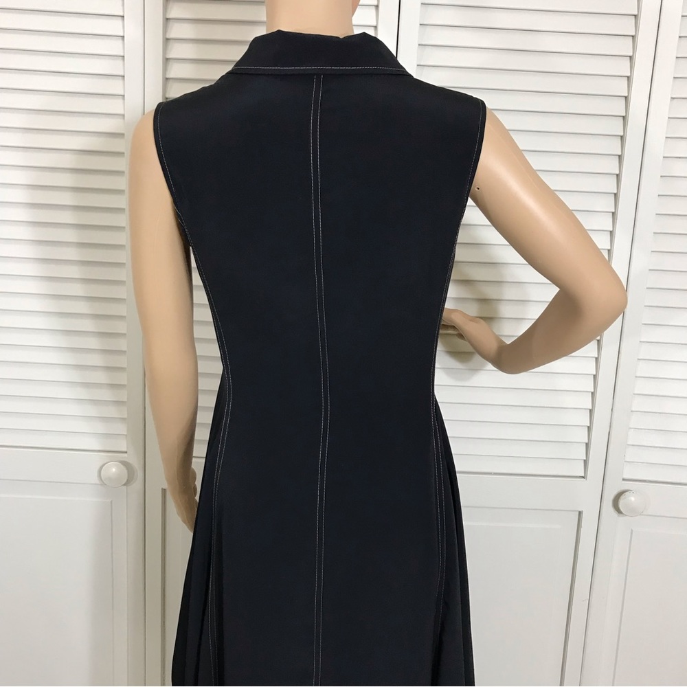 ADEAM Asymmetrical Black Collared Dress Small - Picture 9 of 14